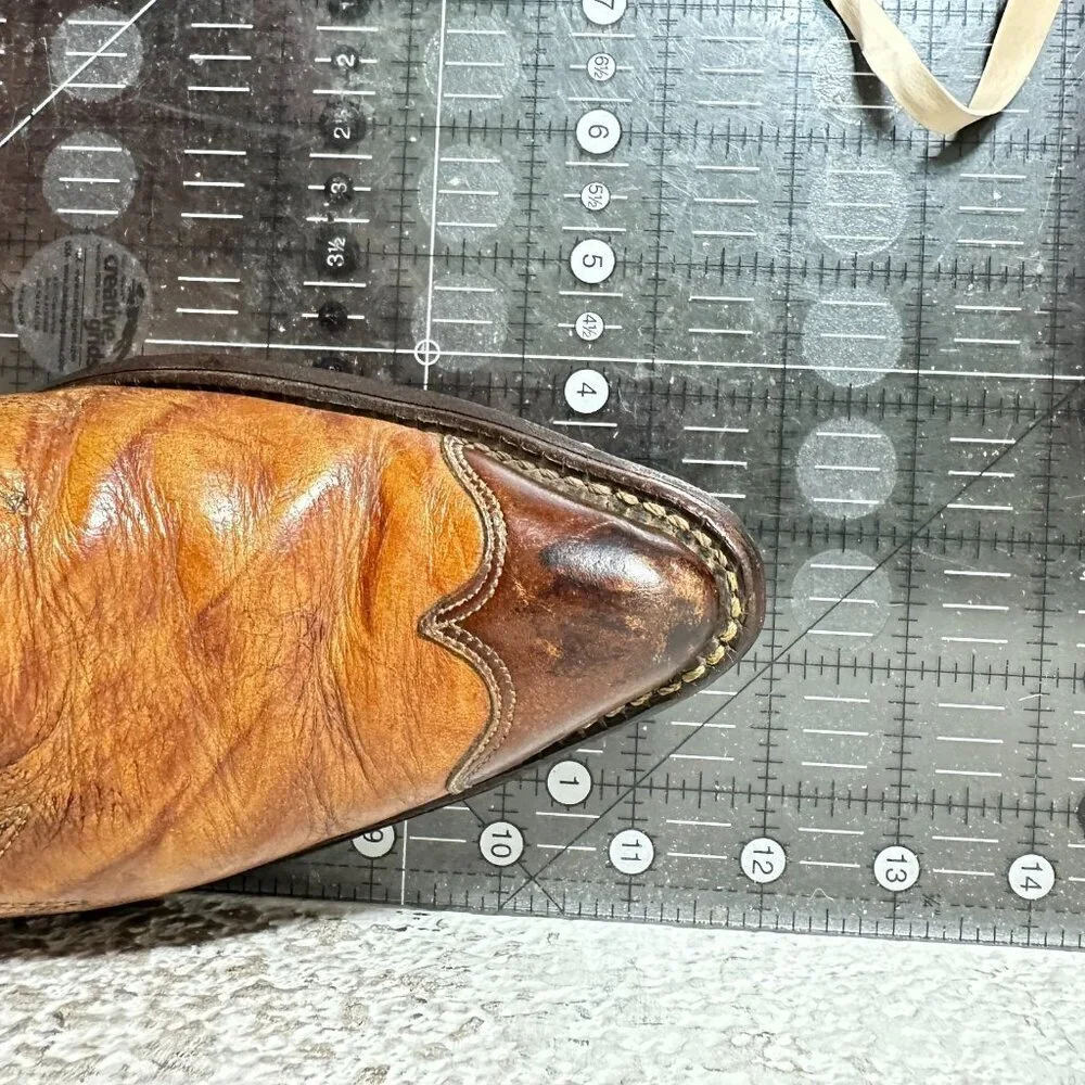 Texas Imperial Men Size 8.5D M 81 Brown Tan Leather Pull On Cowboy Western Boot